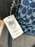 Coach Brook Flap Chain Bag in Signature Washed Denim