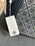 Tory Burch T Monogram Jacquard Bucket Bag in Tory Navy