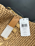 Coach Brooklyn Shoulder Bag in natural paper straw with leather trim.