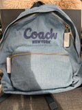 Coach Cargo Backpack in Indigo denim