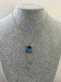 Pre-loved Les Néréides Blue Flower Pendant Necklace
