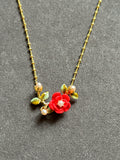 Pre-loved Les Néréides Red Rose Necklace