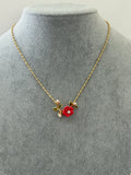 Pre-loved Les Néréides Red Rose Necklace
