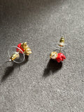 Pre-loved Les nereides pearl and rose stud earrings