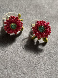 Pre-loved Les nereides flower stud earrings