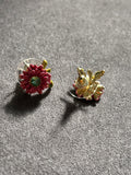 Pre-loved Les nereides flower stud earrings