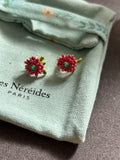 Pre-loved Les nereides flower stud earrings