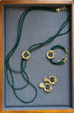 set of 3, vintage style necklace, bracelet and earrings.