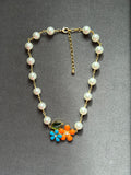 VINTAGE STYLE FLOWER PEARL NECKLACE