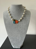 VINTAGE STYLE FLOWER PEARL NECKLACE