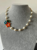 VINTAGE STYLE FLOWER PEARL NECKLACE