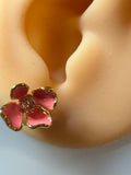 kate spade pink flower ear studs