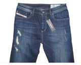DIESEL BUSTER R48T4 Men’s Blue Distressed Tapered Jeans BNWT