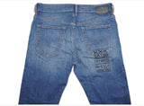 DIESEL BUSTER-P 087AW Men's Jeans W32 L32 Blue Slim Tapered Graphic Cotton Denim
