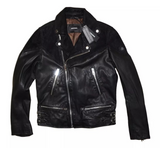 DIESEL L-BORT LEATHER JACKET BLACK SIZE M