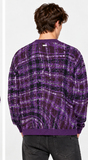 Just Cavalli Men's Purple & Black Patterned Wool Blend Knit Jumper – Size M
