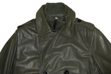 DIESEL L-KORA LEATHER JACKET OLIVE GREEN