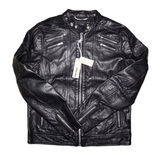 DIESEL L-NEILOR LEATHER JACKET BLACK SIZE XL