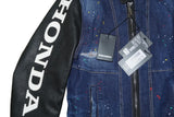 DSQUARED2 x Honda Men's Denim Jacket Black Leather Sleeves IT46 S71AN0451
