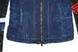 DSQUARED2 x Honda Men's Denim Jacket Black Leather Sleeves IT46 S71AN0451