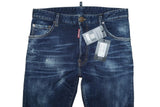 DSQUARED2 Boot Cut Jeans S74LB1381 Size IT48 Blue Faded Denim Canadian Flag