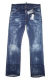 DSQUARED2 Boot Cut Jeans S74LB1381 Size IT48 Blue Faded Denim Canadian Flag