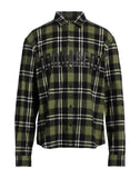 DSQUARED2 Men's Green Black Checked Flannel Shirt Logo Front Size IT 48