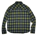 DSQUARED2 Men's Green Black Checked Flannel Shirt Logo Front Size IT 48