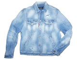 DSQUARED2 Boxy Jean Jacket Men's IT 52 Blue Distressed Denim ICON Back S79AM0048