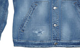 DSQUARED2 Boxy Jean Jacket Men's IT 52 Blue Distressed Denim ICON Back S79AM0048