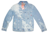 DIESEL D-Barcy Men’s Distressed Bleached Denim Jacket Light Blue Size S