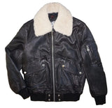 DIESEL L-STEPHEN Men's Black Leather Bomber Aviator Jacket Size S Authentic
