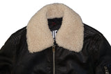 DIESEL L-STEPHEN Men's Black Leather Bomber Aviator Jacket Size S Authentic