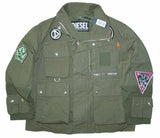 DIESEL J-BATTLE JACKET MEN'S MILITARY GREEN UTILITY FIELD PATCHES AUTHENTIC