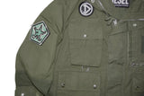 DIESEL J-BATTLE JACKET MEN'S MILITARY GREEN UTILITY FIELD PATCHES AUTHENTIC