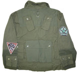 DIESEL J-BATTLE JACKET MEN'S MILITARY GREEN UTILITY FIELD PATCHES AUTHENTIC