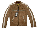 BLAUER SUEDE LEATHER JACKET 24WBLUL01391 MEN'S SIZE M TAN BROWN BIKER AUTHENTIC