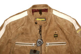 BLAUER SUEDE LEATHER JACKET 24WBLUL01391 MEN'S SIZE M TAN BROWN BIKER AUTHENTIC