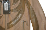 BLAUER USA AYDEN TWO-TONE LEATHER JACKET MEN'S SIZE S TAN BEIGE BIKER AUTHENTIC
