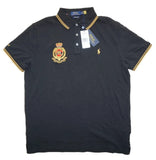 POLO RALPH LAUREN Custom Slim Fit Men’s Polo Shirt Size L Black Gold Crest