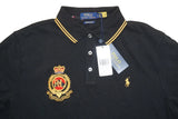 POLO RALPH LAUREN Custom Slim Fit Men’s Polo Shirt Size L Black Gold Crest