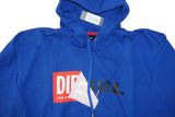 DIESEL S-ALBY Men’s Blue Logo Hoodie Sweatshirt Size S Pullover