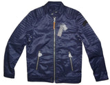 DIESEL J-SHIRO Men’s Navy Blue Biker Jacket Size S Padded Moto Style Authentic