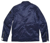 DIESEL J-SHIRO Men’s Navy Blue Biker Jacket Size S Padded Moto Style Authentic