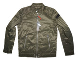 DIESEL J-SHIRO Men’s Military Green Biker Jacket Size S Moto Style Authentic