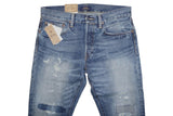 Polo Ralph Lauren Varick Slim Straight Jeans W31 L32 Blue Distressed Denim