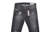 DIESEL BELTHER-R R62U6 Jeans Men’s Slim Tapered Distressed Grey Denim
