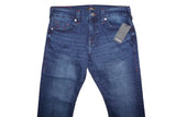 TRUE RELIGION RICKY Jeans W34 Men’s Relaxed Straight Fit Blue Denim Red Stitch