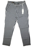DIESEL P-CASSIA-A Women's High Waist Striped Cigarette Trousers – Black Beige