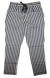 DIESEL P-CASSIA-A Women's High Waist Striped Cigarette Trousers – Black Beige